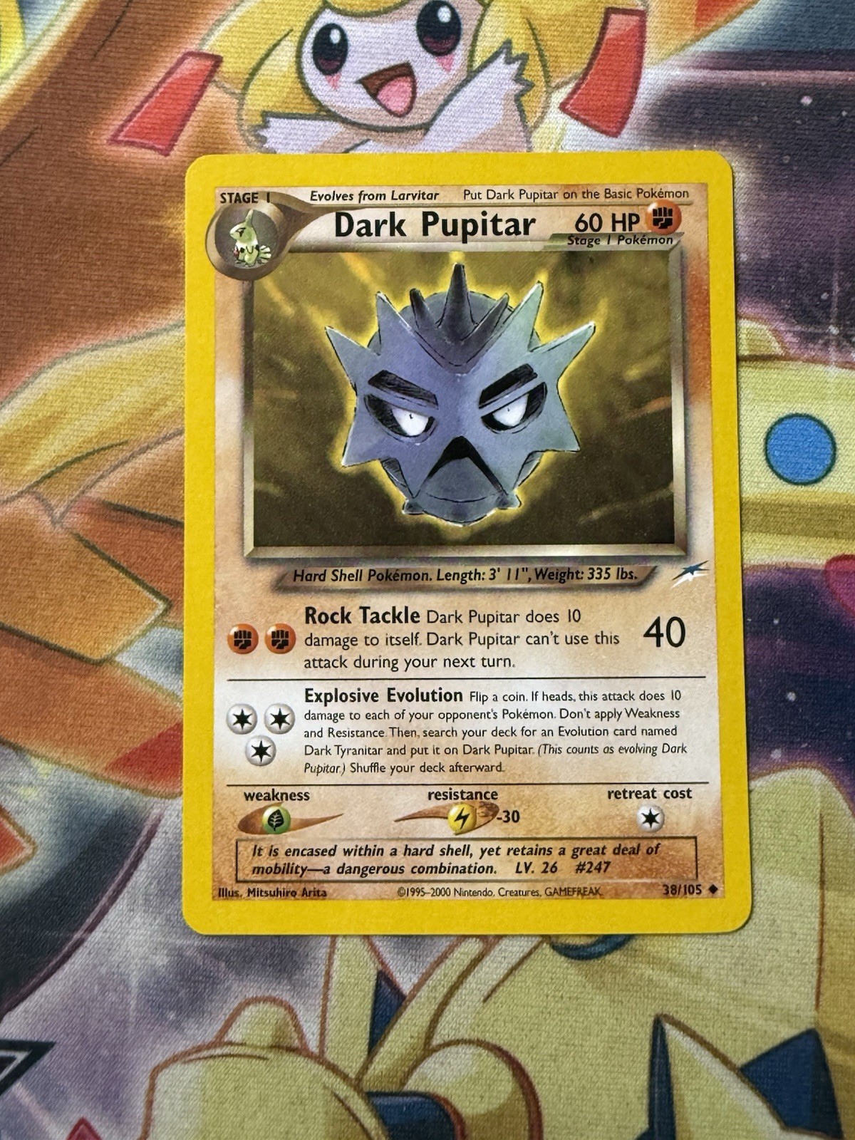 Dark Pupitar 38/105 Unlimited Pokemon Neo Destiny Card NM