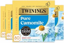 Twinings Pure Camomile Flavoured Tea - 320 BiodegradableTea Bags Multipack of 4 0.08 per strip