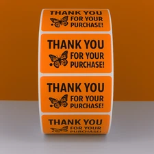 Thank You for Your Purchase Labels 2x1 Inch for Small Business Packaging