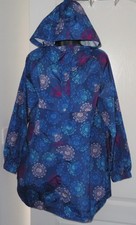 White Stuff Elsie Navy Blue Floral Hooded Rain Jacket Pac A Mac Size M UK 14