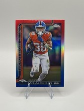 Jaleel McLaughlin 2025 Topps Chrome NFL Red White & Blue Refractor #90