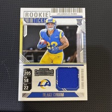 2024 Panini Contenders Football Blake Corum Rookie Ticket Patch #RTS-BCM LA Rams