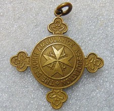 St John Ambulance Association Large Brass Badge / Medal - Gertrude Martin
