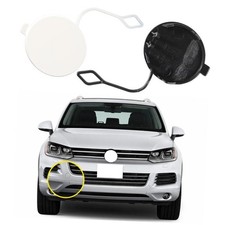 Car Front Bumper Tow Hook Cover Compatible with VW White Right Passenger Side