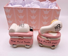 Mud Pie Princess First Tooth and First Curl Treasure Trinket Box Baby Keepsake