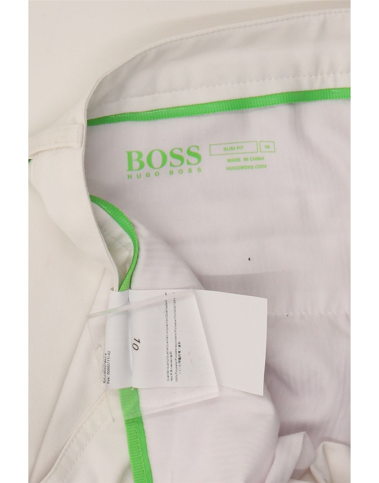 Hugo Boss Mens Slim Fit Chino Trousers IT 56 3XL W40 L30 White Polyester BN09 thumbnail 4