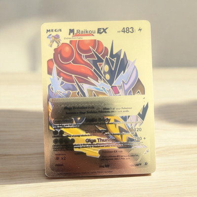 2024 Pokmon Gold Foil Fan Art Card Mega Raikou Ex Ho 483 Electric  Legendary Dog | eBay