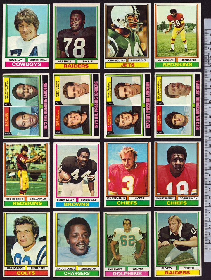 x532 Card 1974 Topps Football Lot Est VG-NM + Dupes Inserts -Near Set Missing 10 - Image 3 of 4