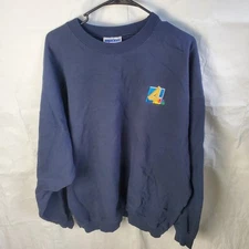 Hanes Ultimate Cotton Printpro Sweatshirt Mens 2XL Navy Pullover NBC 4 Vintage