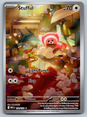 Pokemon TCG ME01: Mega Evolution Stufful 154/132 Illustration Rare 2025
