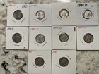 #30 Mercury Dimes Lot 10 90% Silver 1941(2), 1941D(3) 1941DBU, 1941S, 42(2), 42D
