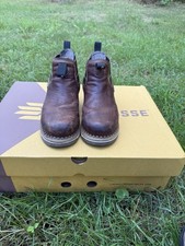 Georgia Boot Men's Brown Leather Waterproof Chelsea Ankle Pull-On Boots
