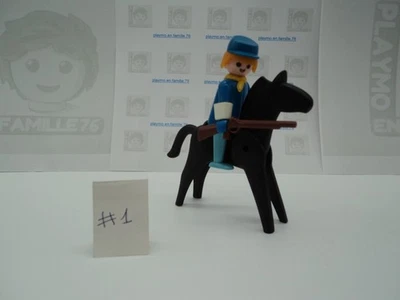 PLAYMOBIL vintage soldat nordiste à cheval #1 / fort UNION RANDALL 70-80 3419 - Photo 1/4