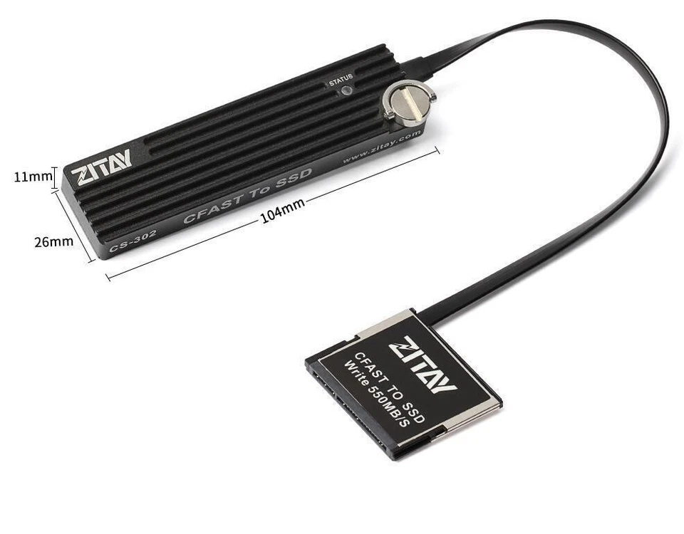 DSLR CFAST TO SSD MSATA M2 Card Coupler Adapter Fit For BMPCC 4K 6K ZCAM E2 - Image 3 of 4