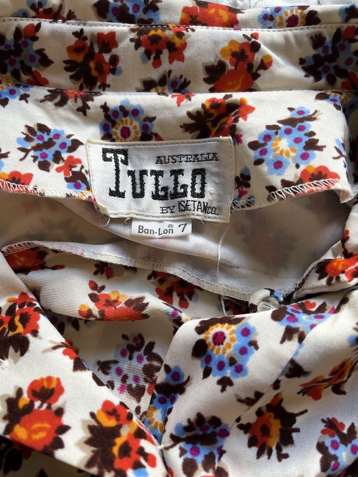 Vintage 1970s Retro Long Sleeve Tullo Floral Summ… - image 4