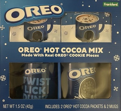 Blue Ceramic Oreo Cookie Twist Lick Dunk Mug - Lot Of 2