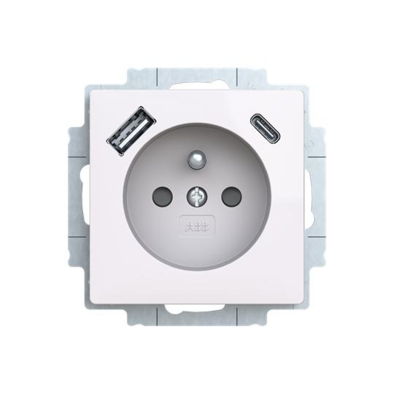 Female Jack with Pin and Covers with USB A+C ZONI 2CHT693257A4500