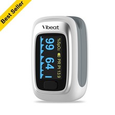 Vibeat PO6C Finger Pulse Oximeter Perfusion Index Heart Rate Monitor with Alarm