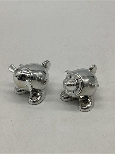 Virgin Atlantic Wilbur and Orville Plastic Silver Salt & Pepper Shakers