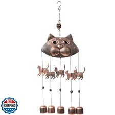VP Home 20" H Fancy Cat Wind Chimes for Outside Unique Cat Memori