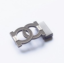 Ferragamo Belt Buckle gray grid pattern texture Men For 1.38"W Leather Belts