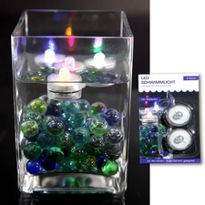 2x LED Teelichter Bunt Unterwasser Schwimmlicht Schwimmkerze RGB Wasserdicht