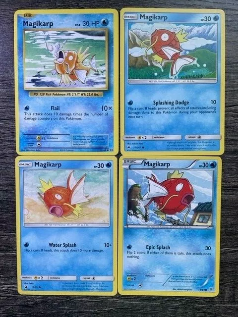 POKEMON CARD 4 MAGIKARP 33/108 MAGIKARP 32/147 MAGIKARP 19/98 MAGIKARP  19/70