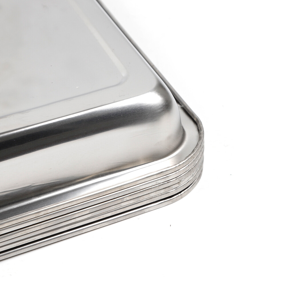 6Pcs Stainless Steel Steam Prep Table Hotel Buffet Food Pans Full Size