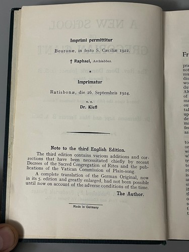 A New School of Gregorian Chant: 1925 - Rev. Dom Johner O S B Of Beuron Abbey - Picture 10 of 16