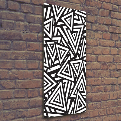 Wand-Bild Kunstdruck aus Hart-Glas Hochformat 50x125 Dreiecke