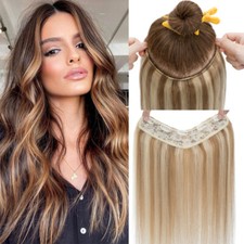 ONE PIECE V-Shape U Clip In 100 Remy Human Hair Extensions Weft Thick Full Head
