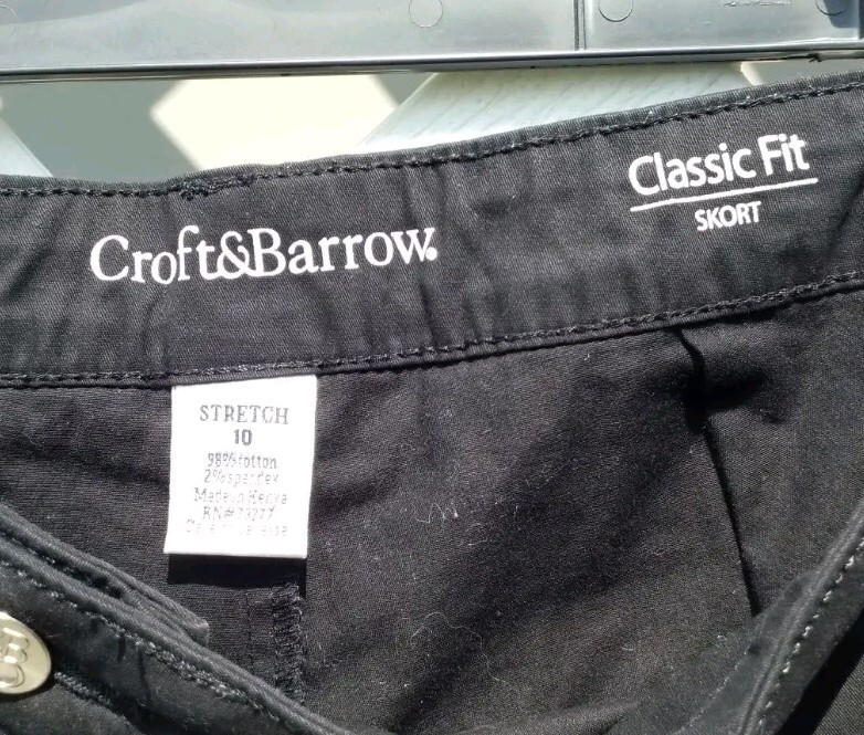 Skort Classique Noir Croft & Barrow Pour Femme - Taille 4 - Neuf Avec étiquettes