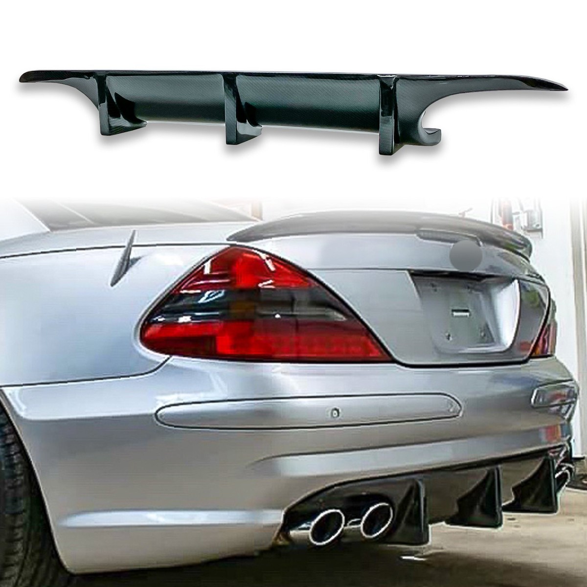 Carbon Fiber Big Fin Style Rear Diffuser For Mercedes Benz R230