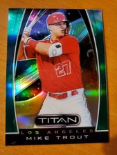 2019 Panini Titan Green Prizm Refractor Mike Trout Card #8 #02/50