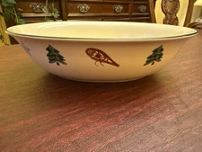 Pfaltzgraff Bowl Snow Bear Pattern 1.5 Qt. 10” Oval Serving, Cabin Winter Nice!
