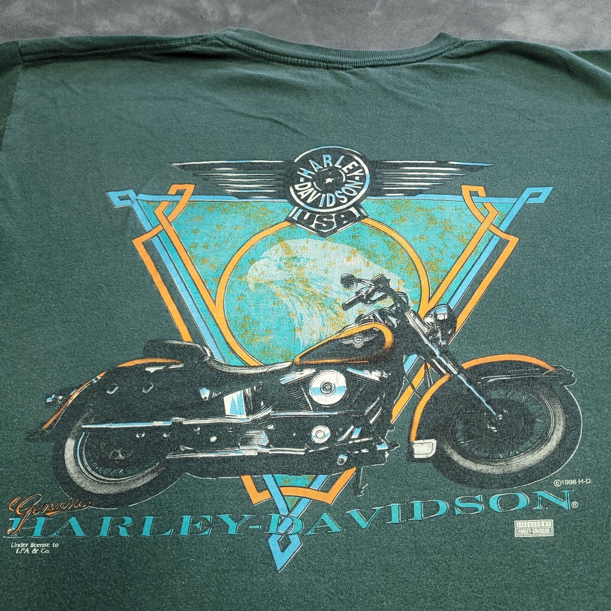 Vtg 90s Harley Davidson XL Pocket T Shirt Made USA Single Stitch 