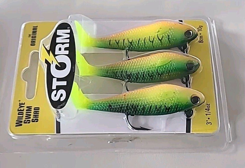 Storm Fishing Lure WSS03FT WildEye Swim Shad 3" Shad 3" 1/4 oz Firetiger