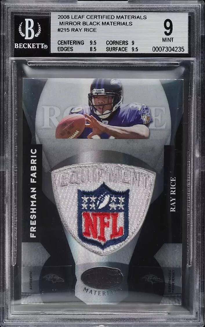 2008 LEAF CERTIFIED DONRUSS LOGOMAN BLACK RAY RICE RC SHIELD PATCH SP 1/1 ROOKIE