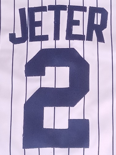 Majestic New York Yankees #2 Derek Jeter baseball pinstripe Jersey Mens adult XL - Picture 2 of 6