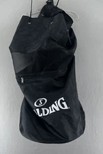 Spalding Sports Ball Bag Large Black Shoulder Strap Drawstring Soccer Basketball
