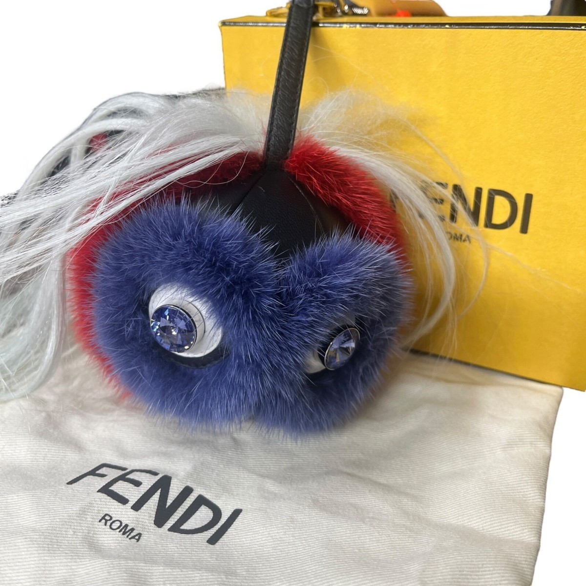 Auth FENDI Monster Bag Bugs Key Ring Key chain Bag Charm