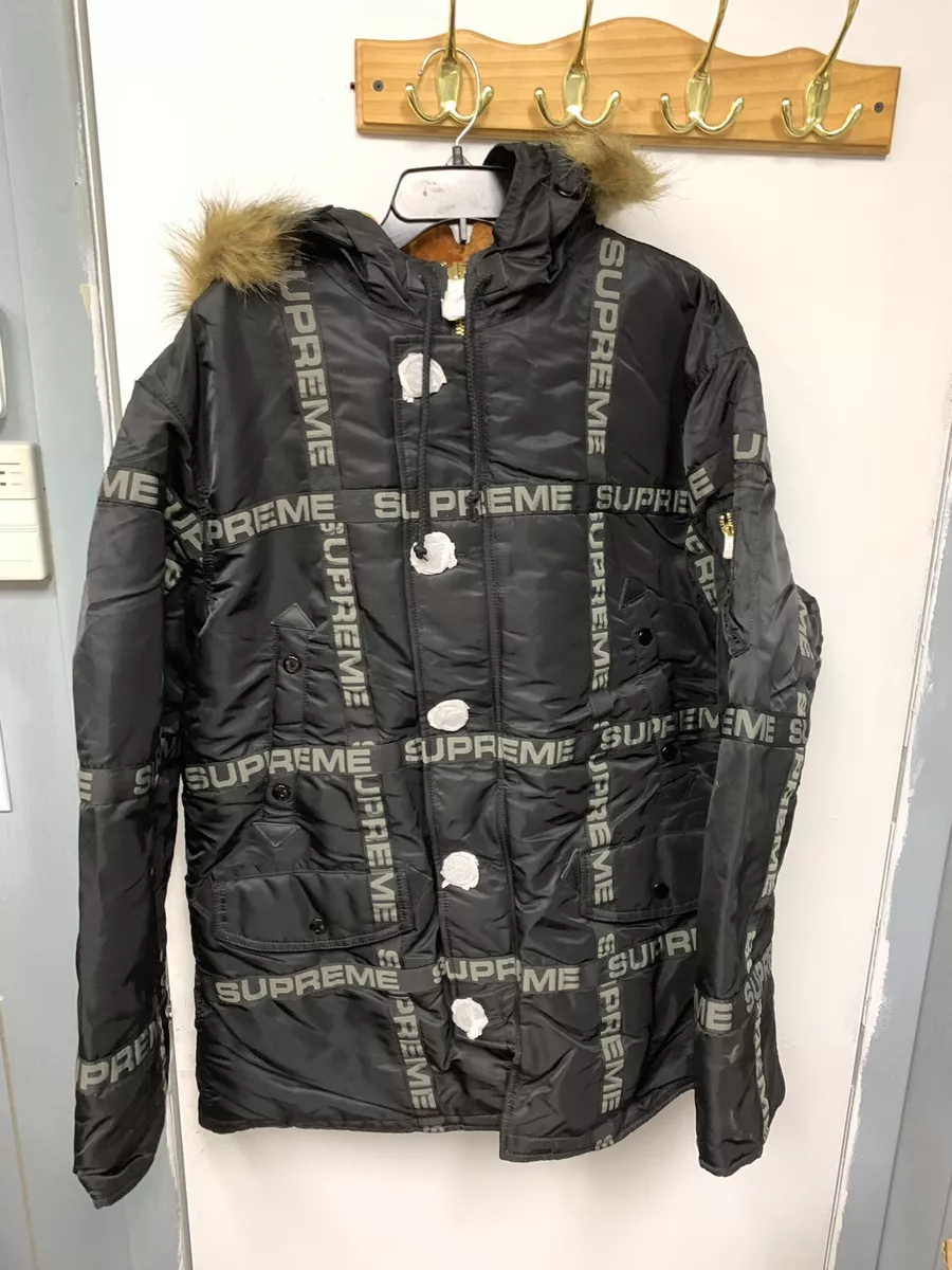 Supreme logo sales tape parka