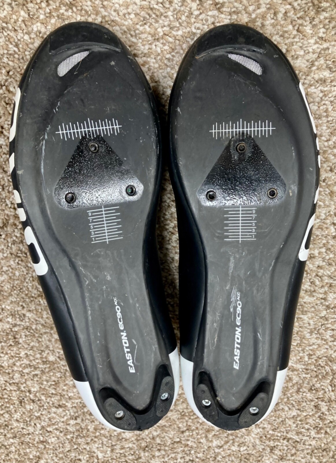 Giro Empire ACC Carbon Road Bike Shoes EU 45 US Men 10.5 Black/White Lace Up