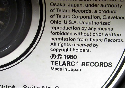 TELARC Ravel BOLERO/DAPHNIS & CHLOE Slatkin (CD, 1985 JAPAN, NO UPC) CD-80052 EX - Picture 3 of 6
