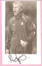 Alan Pardew, West Ham United signed 8 x 5 inch white card. Original Signature.