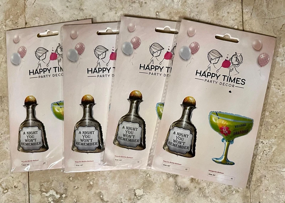 40英寸龙舌兰气球和24英寸玛格丽塔气球聚酯薄膜气球派对装饰 — 第 3/4 张图片