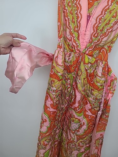 Vintage 1960s Kayser Dressing Gown Robe, Quilted Maxi, Med. Retro Dress - Picture 8 of 24