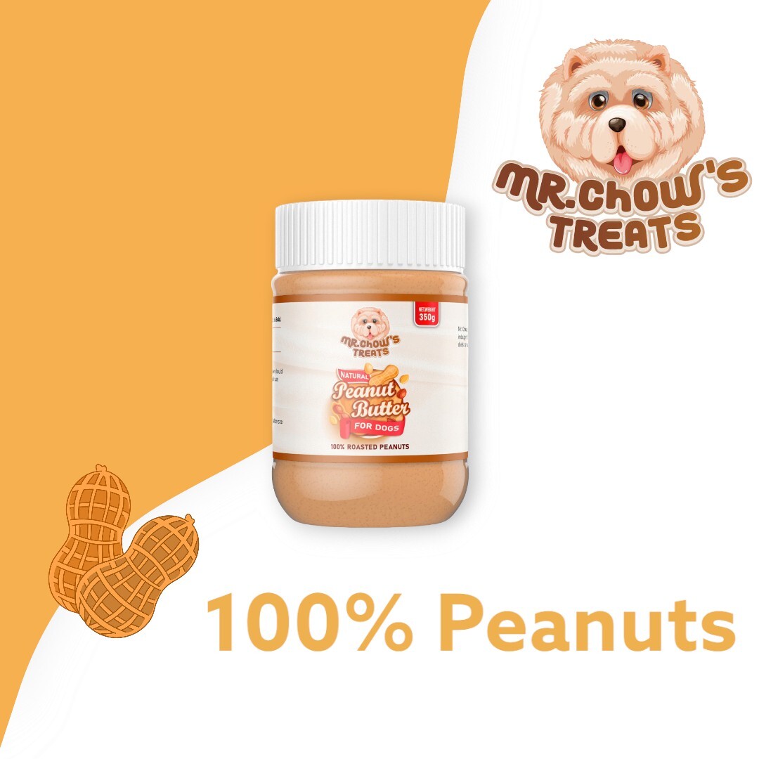 Mr. Chow's Treats Natural Pure Peanut Butter for Dogs 100 Roasted