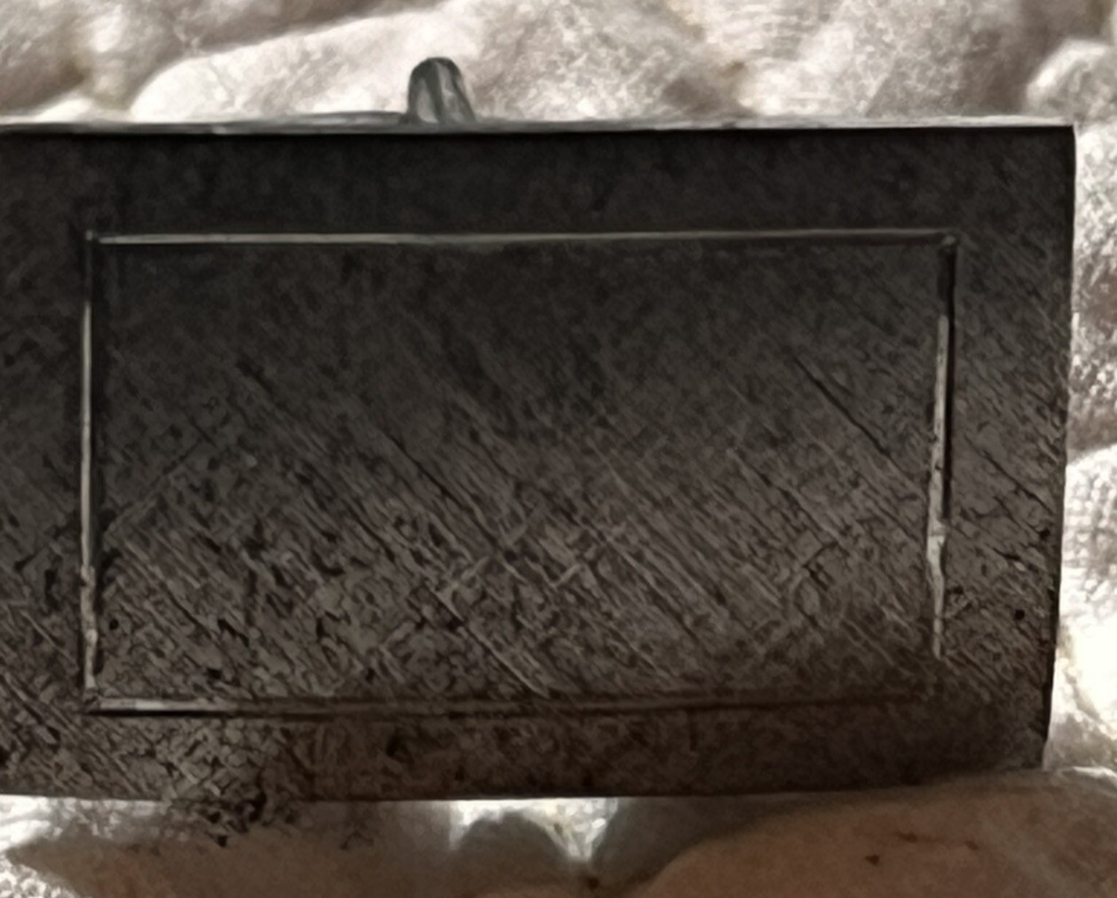 Vintage Sterling Silver Brushed Rectangular Bulle… - image 3