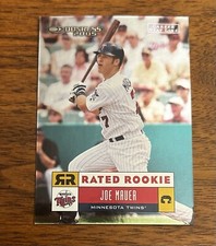 Joe Mauer Minnesota Twins Rookie 2005 Donruss #48 Career Stat Line /107